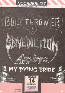 Boltthrower / Benediction / Asphyx / My Dying Bride - 14 feb 1992